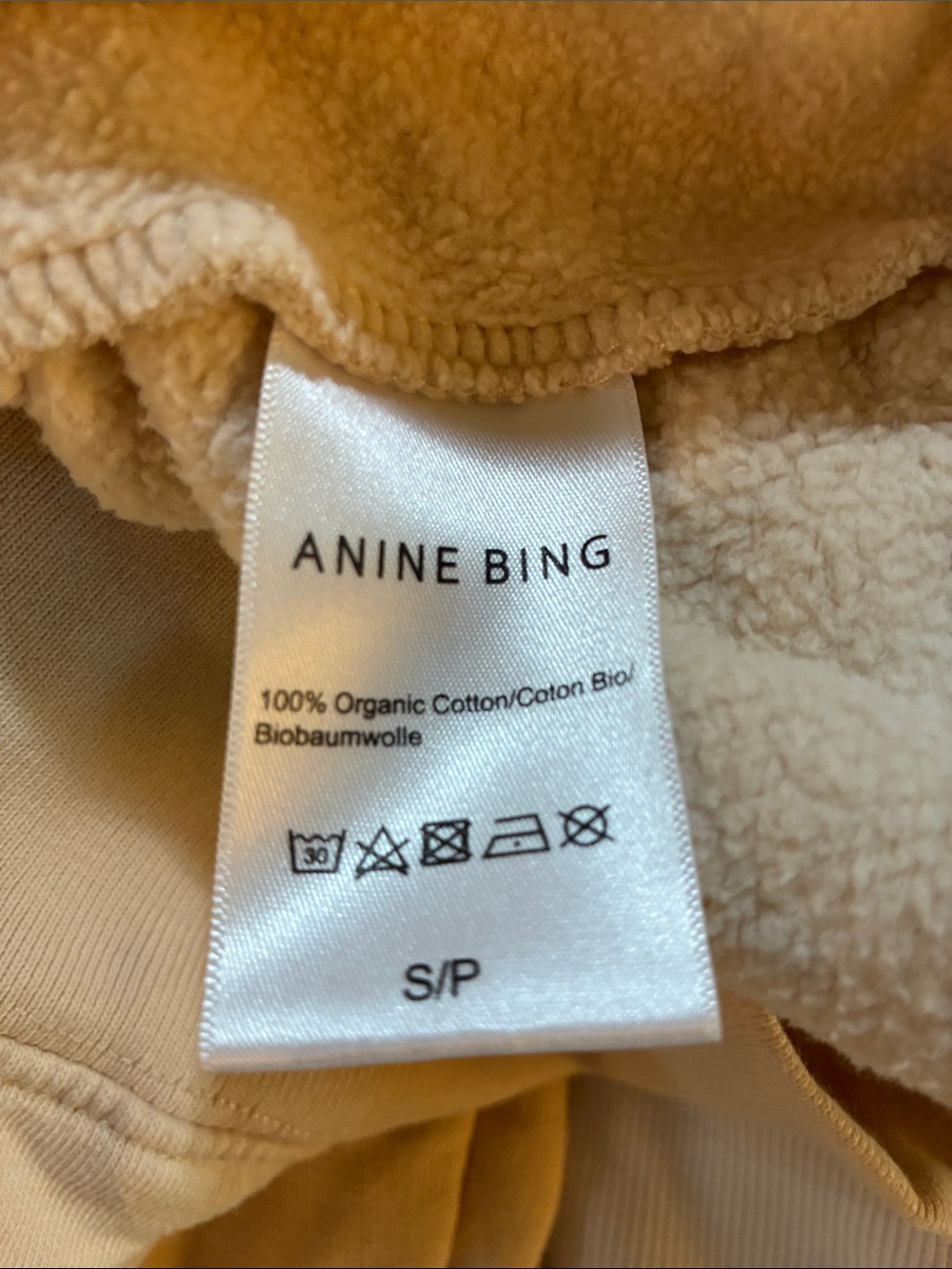 Anine Bing Men's Cream Crewneck Sweatshirt with Embroidered Logo - Picture 4 of 4